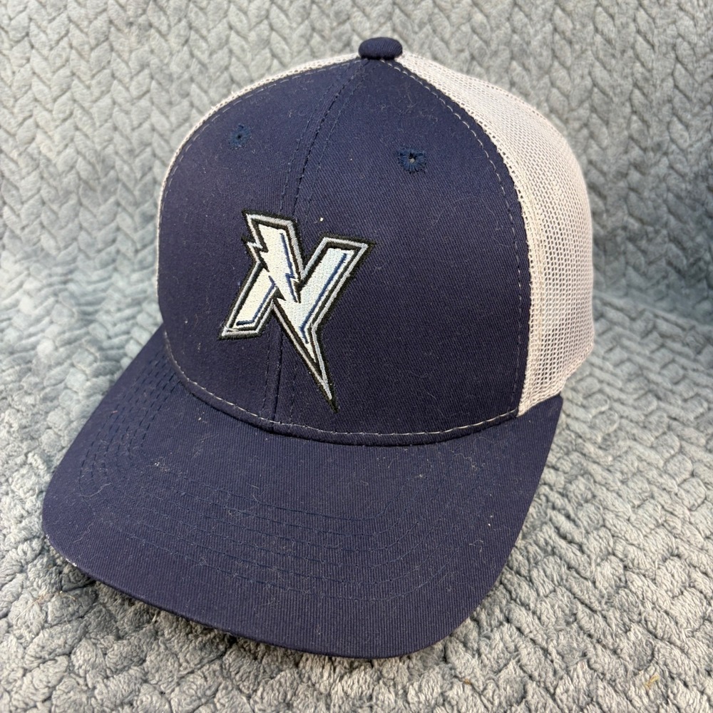 OC Sports Ozarks Go Snapback Trucker Hat Navy Blue White Lightning Bolt N Logo